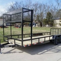 SLE Utility Trailers 7x20 Dovetail Utility Trailer (2) 3,500lb Axles With Elevated Basket