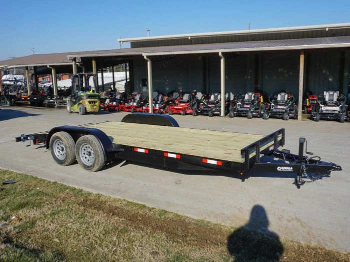 SLE Utility Trailers 7x18 Wood Deck Car Hauler (2) 3500lb Axle W/ Brake And Ramps