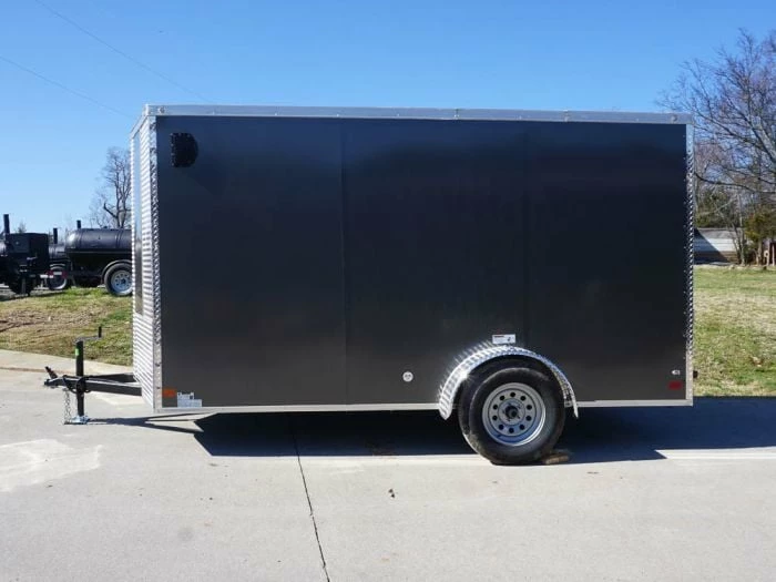 SLE Enclosed Trailers Enclosed Trailer 6'x12' Charcoal- V-Nose 3,500 Lb. Axle Storage - Image 4