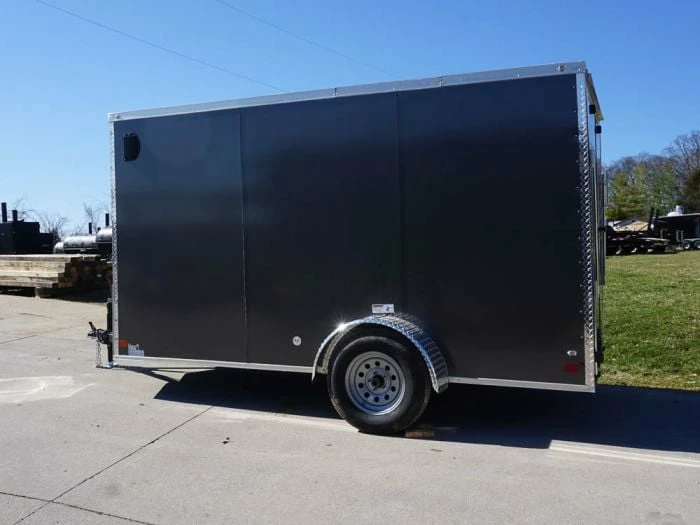 SLE Enclosed Trailers Enclosed Trailer 6'x12' Charcoal- V-Nose 3,500 Lb. Axle Storage - Image 5