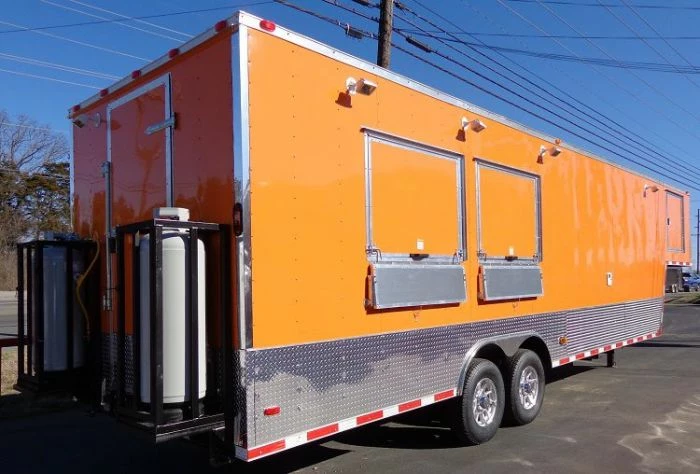 SLE Concessions Concession Trailer 8.5'x34' With Appliances - Gooseneck (Orange) Restroom - Image 5