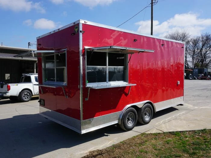 SLE Concessions Concession Trailer 8.5' X 18' Red Food Event Catering