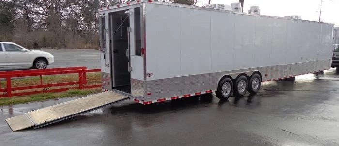 SLE Concessions Concession Trailer 8.5'x48' Food Event Catering - Gooseneck (White) - Image 2