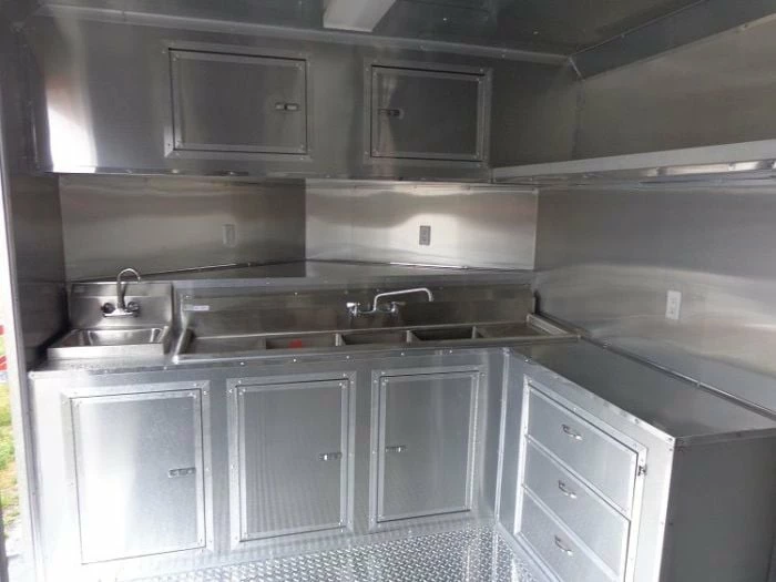 SLE Concessions Concession Trailer 8.5'x30' BBQ Smoker Food Vending (Charcoal Grey) - Image 2