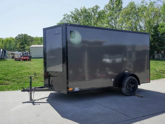 SLE Enclosed Trailers 6x12 Enclosed Trailer Charcoal V-Nose Blackout Package 3,500lb Axle Storage - Image 3
