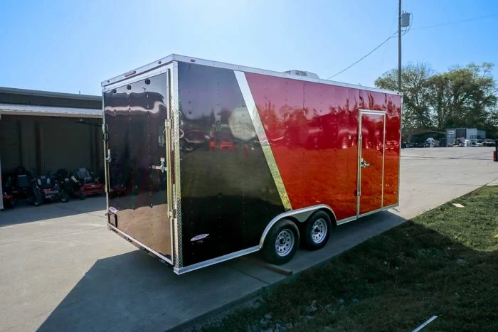 SLE Enclosed Trailers 8.5x18 Custom Two-Tone Enclosed Trailer With Rubber Floor Storage - Image 6