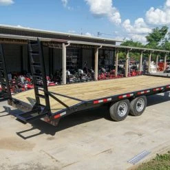 SLE Utility Trailers 8.5x20 Deckover I-Beam Trailer (2) 5,200lb Axles Stand-Up Ramps