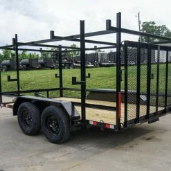 SLE Utility Trailers 7x12 Straight Deck Utility Trailer (2) 3500lb Axle With 4ft Ladder Racks