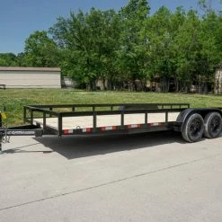 SLE Utility Trailers 7x20 Straight Deck Utility Trailer With No Gate (2) 3,500 Axles