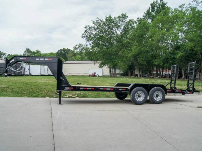 SLE Utility Trailers 7x20 Gooseneck Equipment Trailer (2) 7K Axles Standup Ramps - Image 3