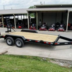 SLE Utility Trailers 7x16 IBeam Equipment Trailer (2) 5200lb Axles With Stand-Up Ramps