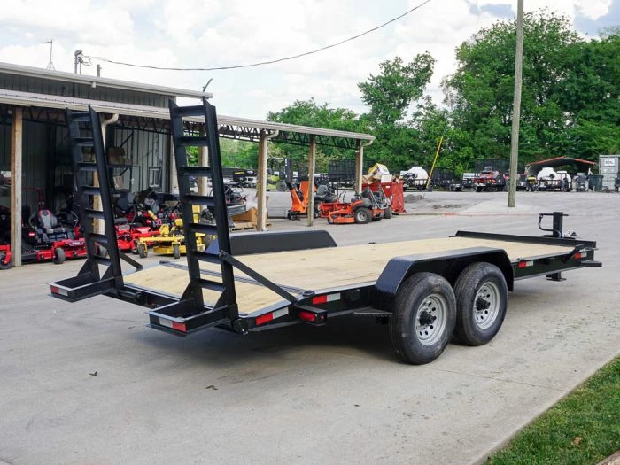 SLE Utility Trailers 7x18 I-Beam Equipment Trailer (2) 7K Axles Stand-Up Ramps - Image 6