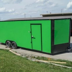 SLE Enclosed Trailers 8.5x24 Lime Green Enclosed Trailer With Blackout Package (2) 5200lb Axles Storage