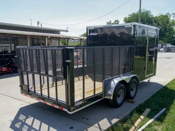 SLE Enclosed Trailers 7x18 Hybrid Flat-Nose Enclosed Trailer With 4ft Mesh Deck Storage - Image 4