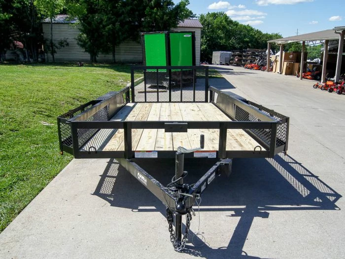 SLE Utility Trailers 6.4x16 Dovetail Utility Trailer With Side Baskets (2) 3500lb Axles