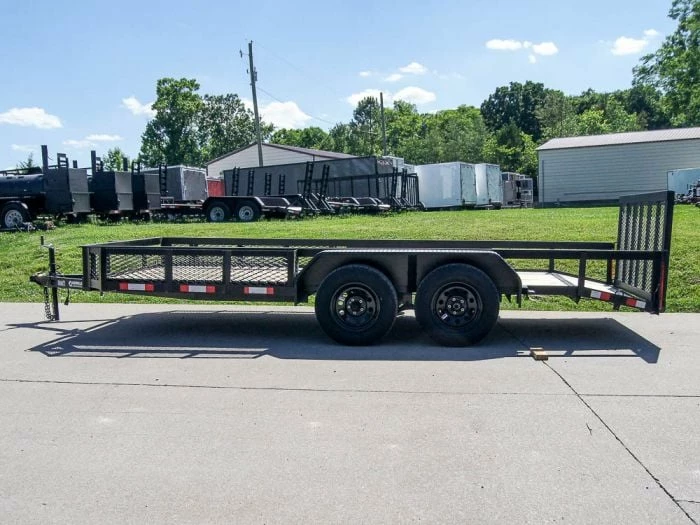 SLE Utility Trailers 6.4x16 Dovetail Utility Trailer With Side Baskets (2) 3500lb Axles - Image 3