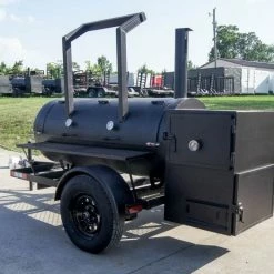 SLE Equipment 250 Gallon Pull-Behind BBQ Smoker Single Door With Counterweight 3500lb Axle