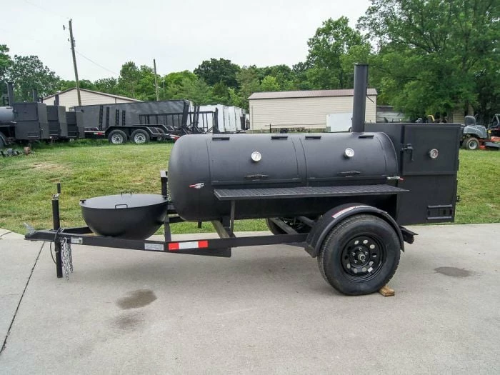 SLE Equipment Pull Behind BBQ Smoker 250 Gallon With Round Charcoal Grill 3500lb Axle - Image 3
