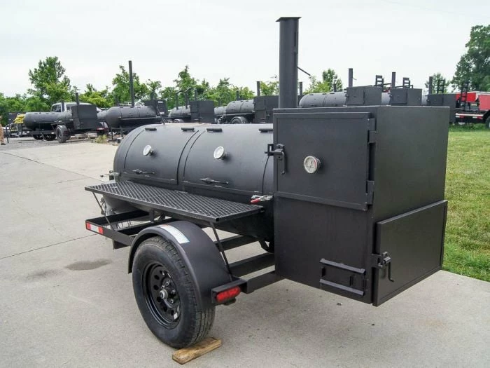 SLE Equipment Pull Behind BBQ Smoker 250 Gallon With Round Charcoal Grill 3500lb Axle - Image 4