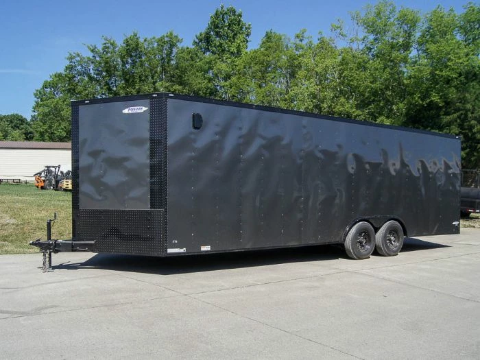 SLE Enclosed Trailers 8.5x24 Charcoal Grey V-Nose Enclosed Trailer With Blackout Package Storage - Image 2