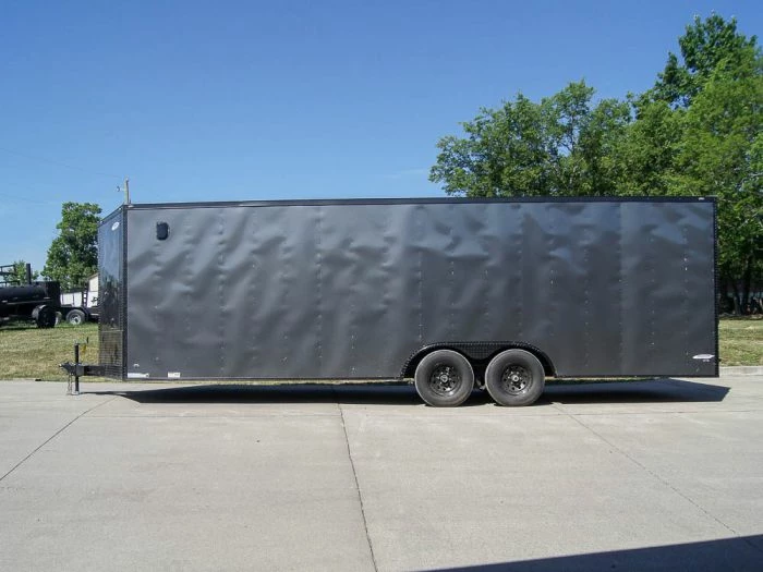 SLE Enclosed Trailers 8.5x24 Charcoal Grey V-Nose Enclosed Trailer With Blackout Package Storage - Image 3