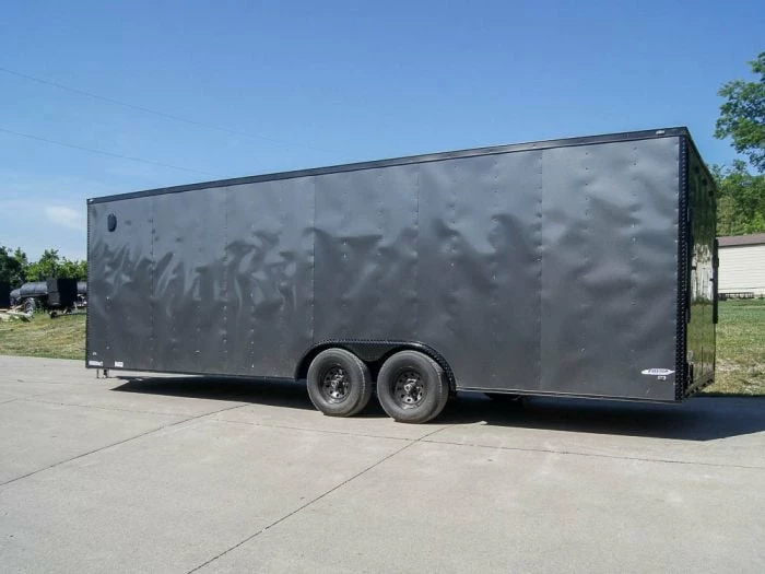 SLE Enclosed Trailers 8.5x24 Charcoal Grey V-Nose Enclosed Trailer With Blackout Package Storage - Image 4