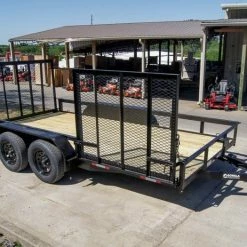 SLE Utility Trailers 7x14 Straight Deck Utility Trailer With Side Gate (2) 3500lb Axles