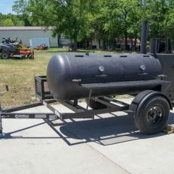 SLE Equipment Pull Behind BBQ Smoker 250 Gallon With 3500lb Axle 2 Rack 2 Stack