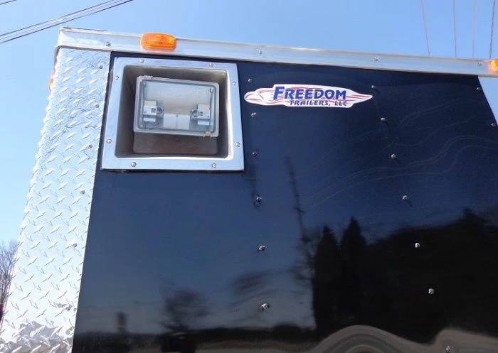 SLE Concessions Concession Trailer 8.5'x30' Event BBQ Smoker Catering (Black & Orange) Restroom - Image 2