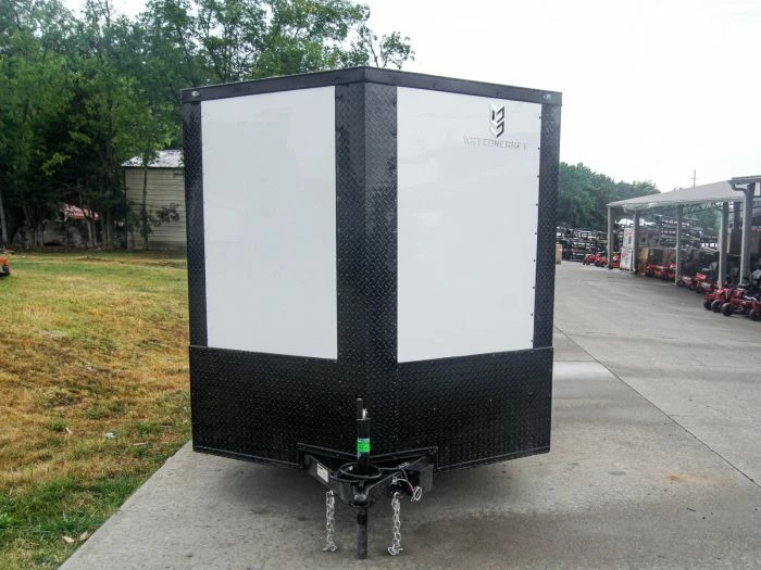 SLE Enclosed Trailers 7x14 Enclosed Trailer White V-Nose Blackout Package 3,500lb Axle Storage - Image 2