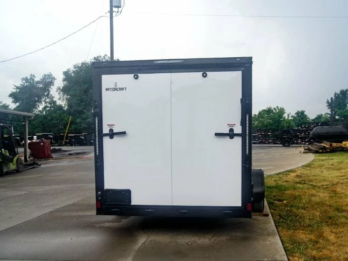 SLE Enclosed Trailers 7x14 Enclosed Trailer White V-Nose Blackout Package 3,500lb Axle Storage - Image 6