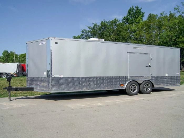 SLE Enclosed Trailers 8.5x24 Custom Silver Enclosed Trailer ATP Floor (2) 5200lb Axle Storage