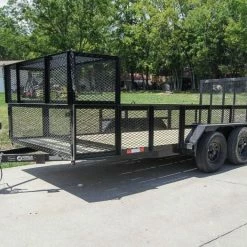 SLE Utility Trailers 7x16 Straight Deck Utility Trailer With Stacked Baskets (2) 3500lb Axle
