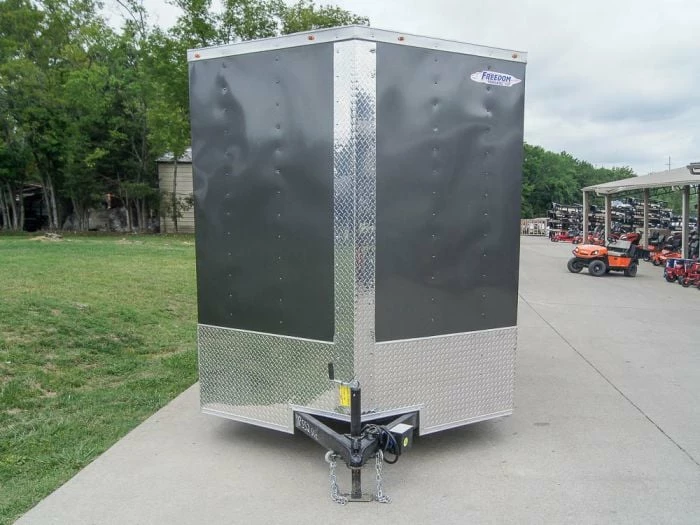 SLE Enclosed Trailers 7x12 Charcoal V-Nose Custom Enclosed Trailer 3500lb Axle With Brake Storage - Image 2