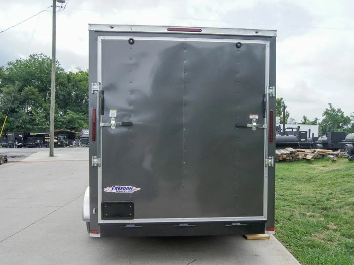 SLE Enclosed Trailers 7x12 Charcoal V-Nose Custom Enclosed Trailer 3500lb Axle With Brake Storage - Image 5