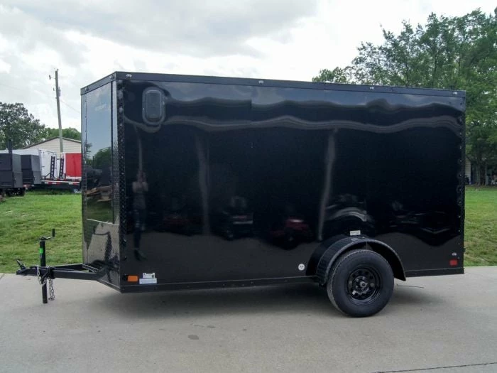 SLE Enclosed Trailers 6x12 Enclosed Trailer Black V-Nose Blackout Package 3,500lb Axle Storage - Image 4