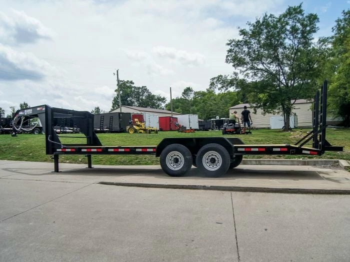 SLE Utility Trailers 7x22 Gooseneck Equipment Trailer (2) 7K Axles Standup Ramps - Image 3