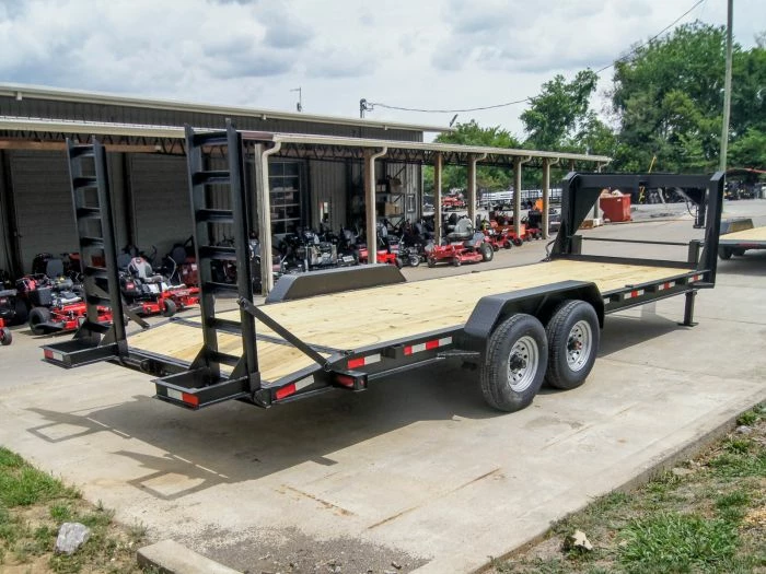 SLE Utility Trailers 7x22 Gooseneck Equipment Trailer (2) 7K Axles Standup Ramps - Image 6