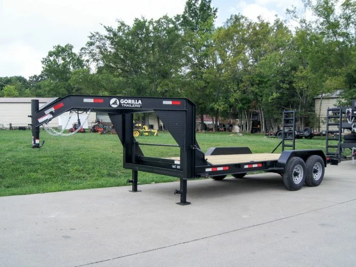 SLE Utility Trailers 7x18 Gooseneck Equipment Trailer (2) 7K Axles Standup Ramps