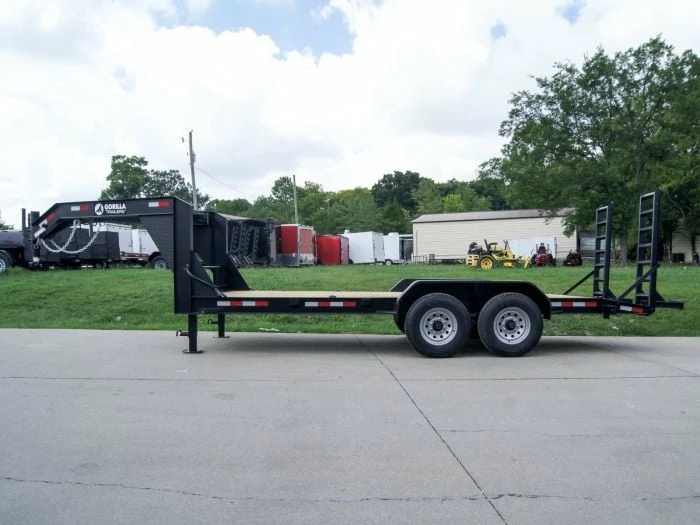 SLE Utility Trailers 7x18 Gooseneck Equipment Trailer (2) 7K Axles Standup Ramps - Image 3