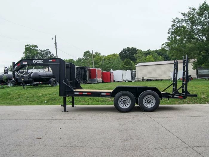 SLE Utility Trailers 7x14 Gooseneck Equipment Trailer (2) 7K Axles With Stand-Up Ramps - Image 3