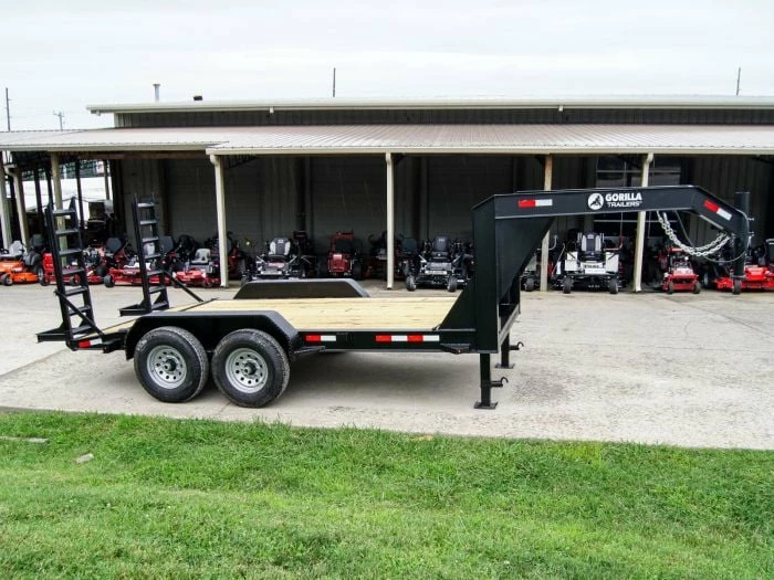 SLE Utility Trailers 7x14 Gooseneck Equipment Trailer (2) 7K Axles With Stand-Up Ramps - Image 6
