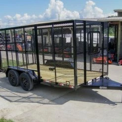 SLE Equipment 6.4' X 14' (2) 3500 Axles Leaf Cage Debris Loader Utility Trailer