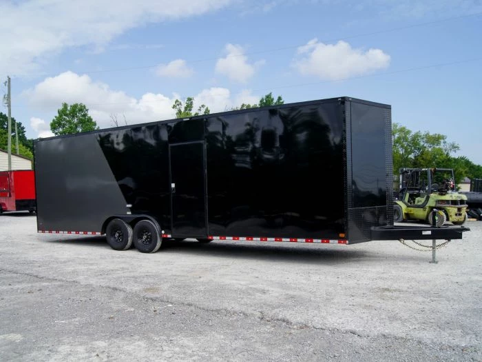 SLE Enclosed Trailers 8.5x28 Charcoal/Black Enclosed Trailer With Blackout Pkg (2) 7K Axles Storage