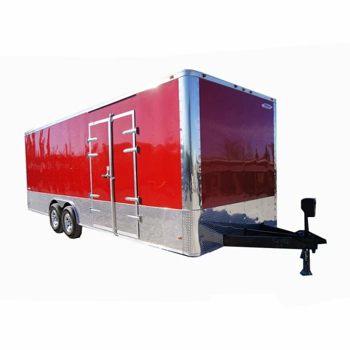 SLE Enclosed Trailer 8.5' X 24' Red Equipment Hauler (2) 7,000 Lb Axles Storage