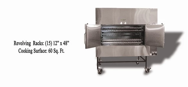 SLE Concessions Ole Hickory Pits Model EL-EW BBQ Smoker Commercial Revolving Rack - Image 4
