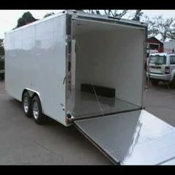 SLE Enclosed Trailers Enclosed Trailer 8.5'x18' White - Equipment Car Bike Hauler Storage