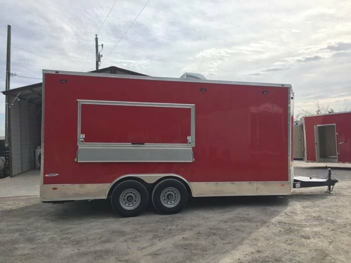 SLE Concessions 8.5' X 18' Victory Red Ice Cream Concession Food Trailer - Image 4