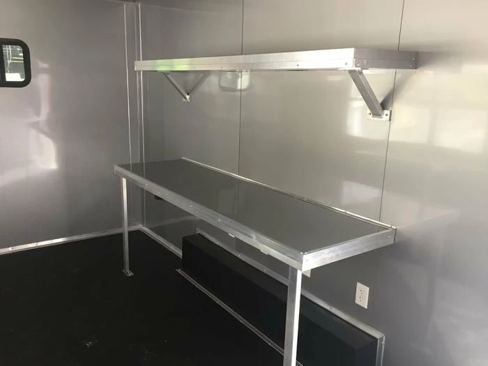 SLE Concessions 8.5' X 18' Victory Red Ice Cream Concession Food Trailer - Image 3