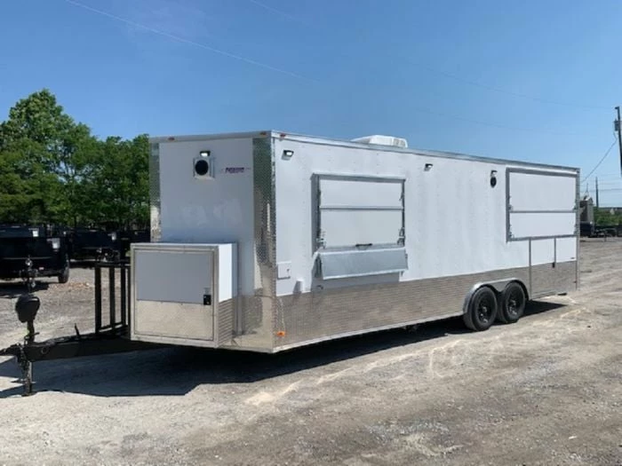 SLE Concessions 8.5' X 24' White Pizza Concession Food Trailer